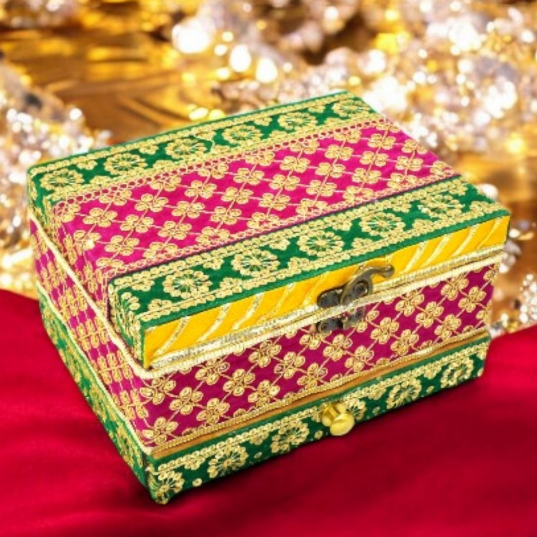 Artisanal Ethnic Jewelry Storage Box - Unique Handmade Treasure Chest