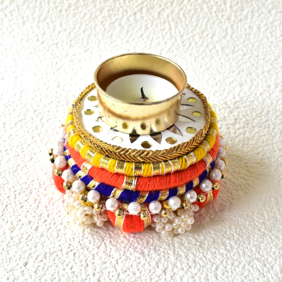 Handmade Chowki Aasan for Pooja Mandir | Traditional Indian Handicraft | Tea Light Holder