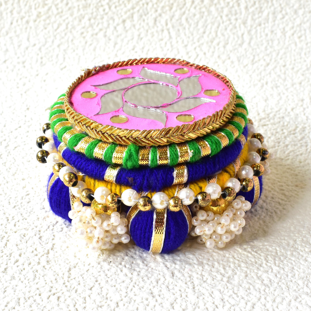 Decorative Chowki / Aasan for Pooja Mandir – Traditional Indian Handicraft