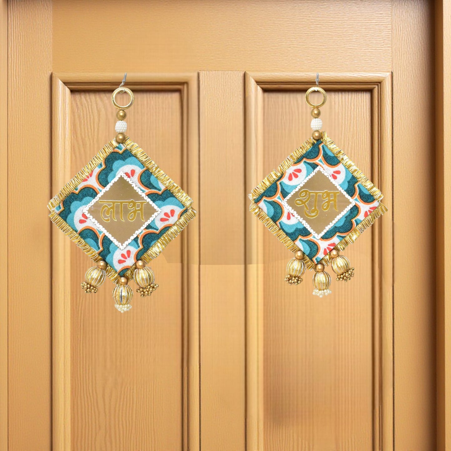 Shubh Labh Door Hanging Decor - Traditional Indian Home Blessing
