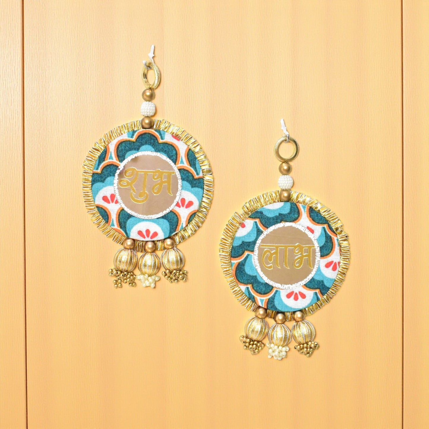 Elegant Shubh Labh Wall Decor & Door Hanging Set - Perfect for Diwali, Navratri, Wedding, Housewarming - Unique Pooja Room Décor