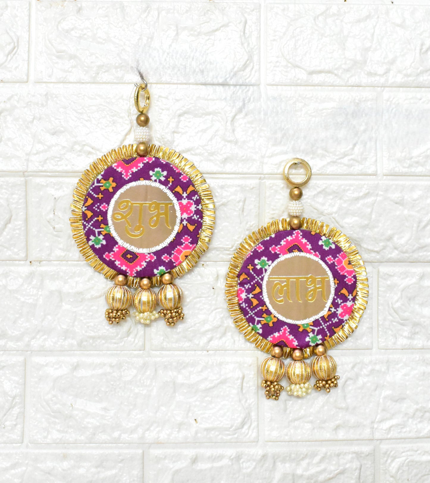 Elegant Shubh Labh Wall Decor & Door Hanging Set - Perfect for Diwali, Navratri, Wedding, Housewarming - Unique Pooja Room Décor
