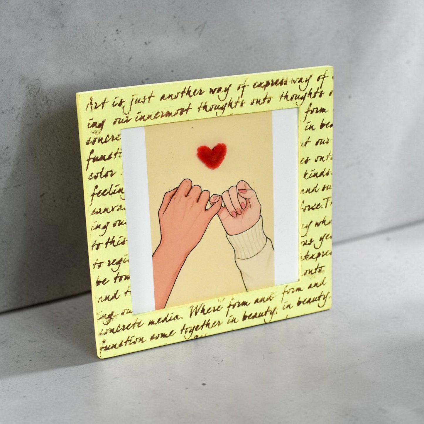 Love Photo Frame – Romantic Couple Gift | 8 Inch Square Handmade Frame
