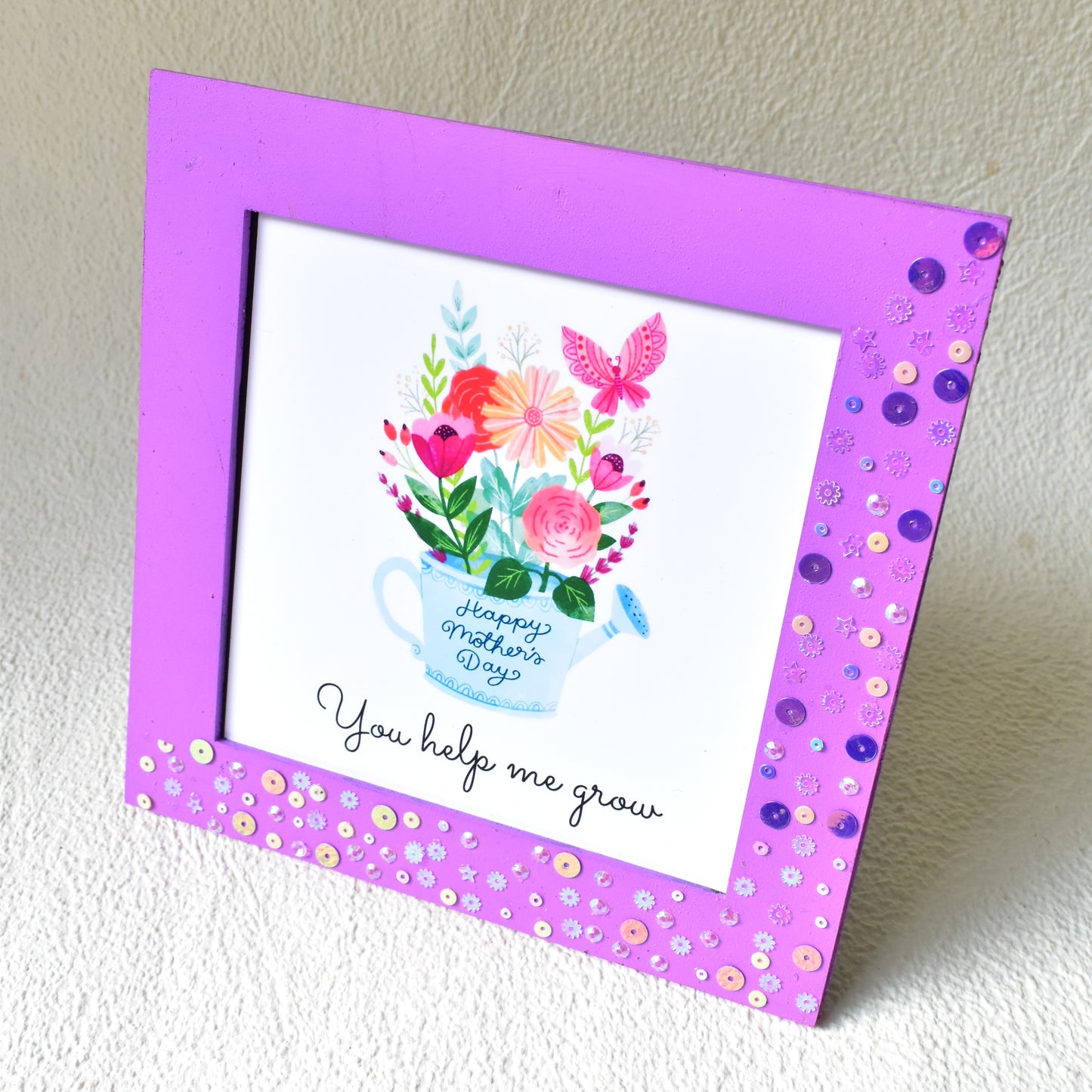 Handcraft Lily Bouquet & You Help Me Grow Message Frame Hamper | Mother's Day Gift | Miraayaa
