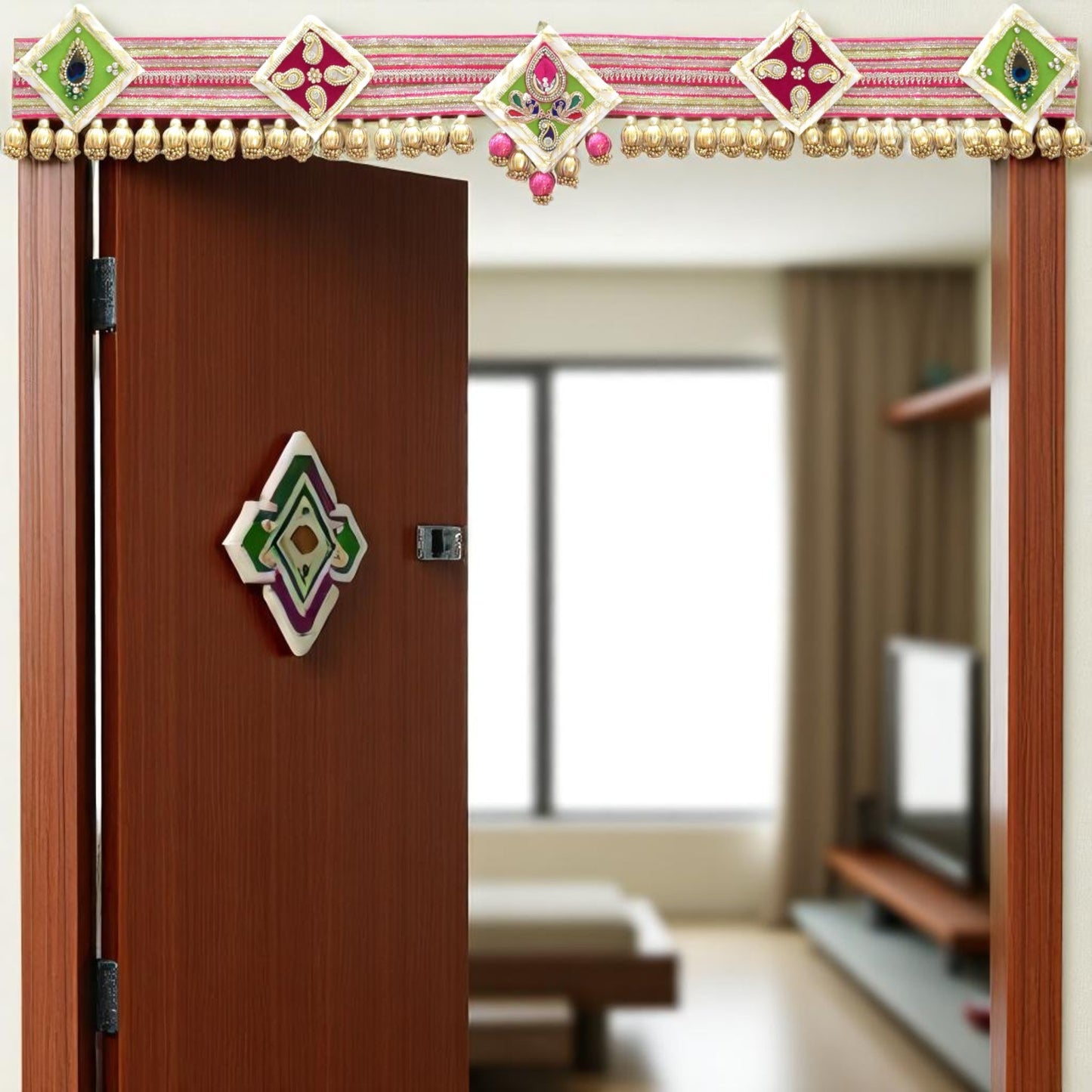 Shubh Shringar Toran – Handcrafted Floral & Paisley Wall Hanging