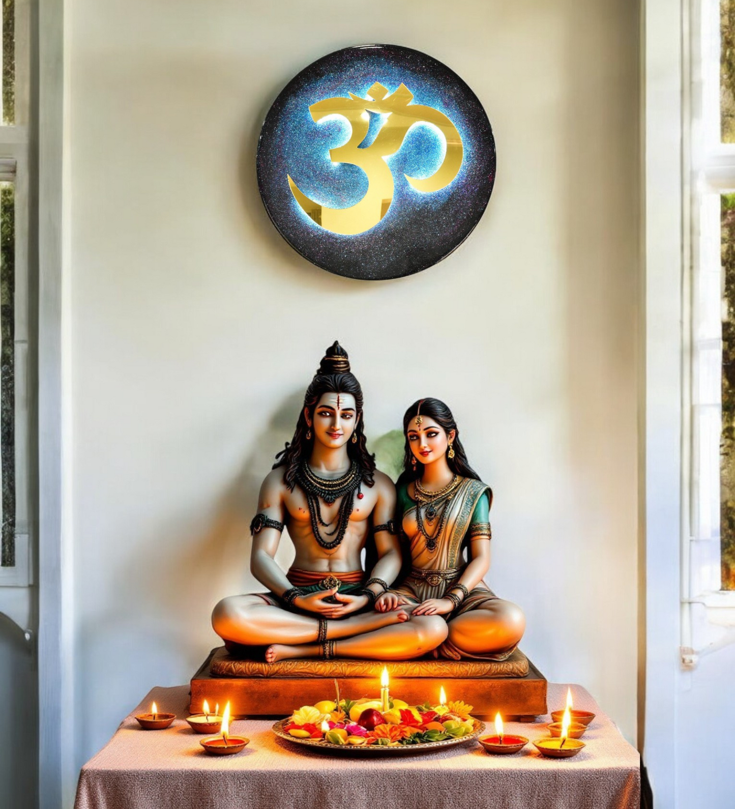 LED Backlit Om Wall Art – Divine Blessings for Home & Office | Meditation, Yoga, Pooja, and Living Room Decor