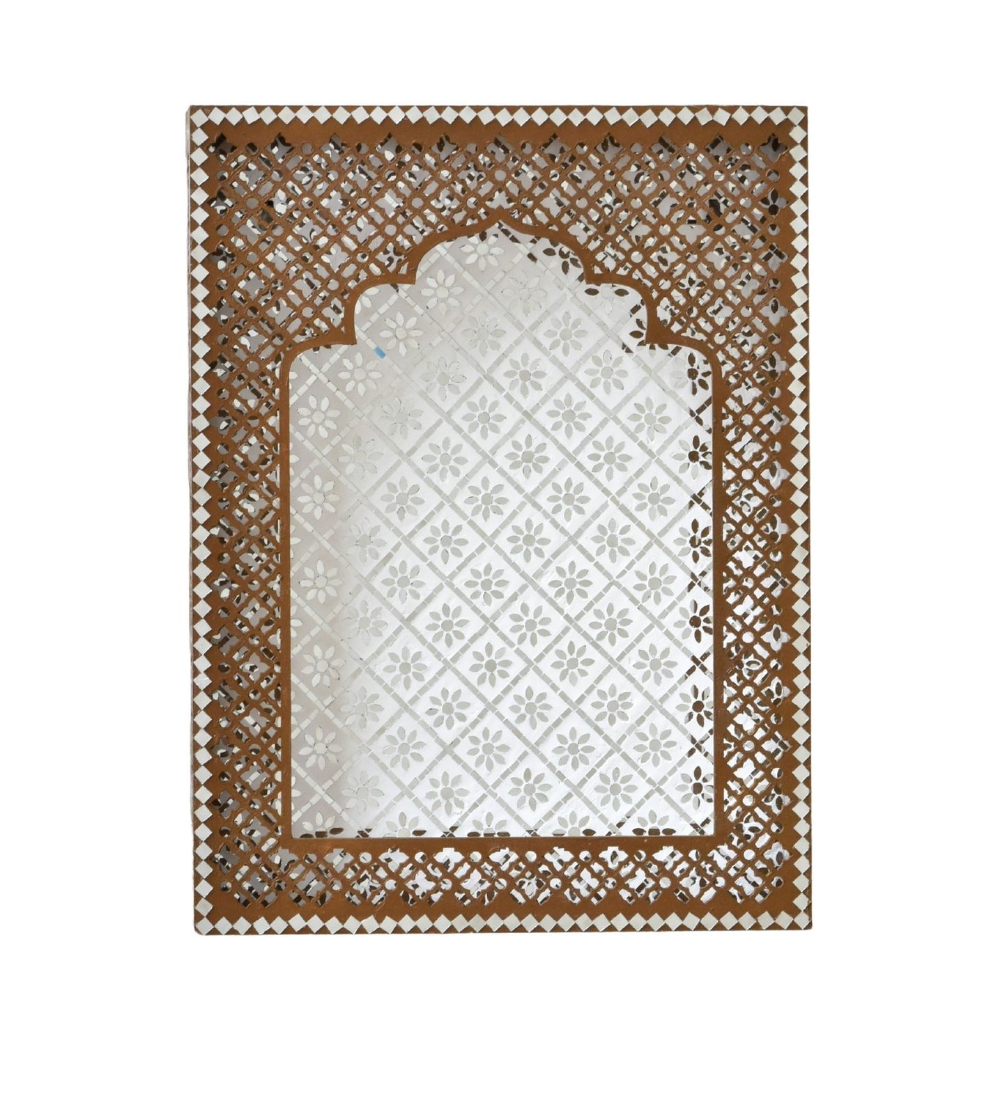 Handcrafted Brown Jharokha with Mirror Work – Traditional Wall Decor for Timeless Elegance