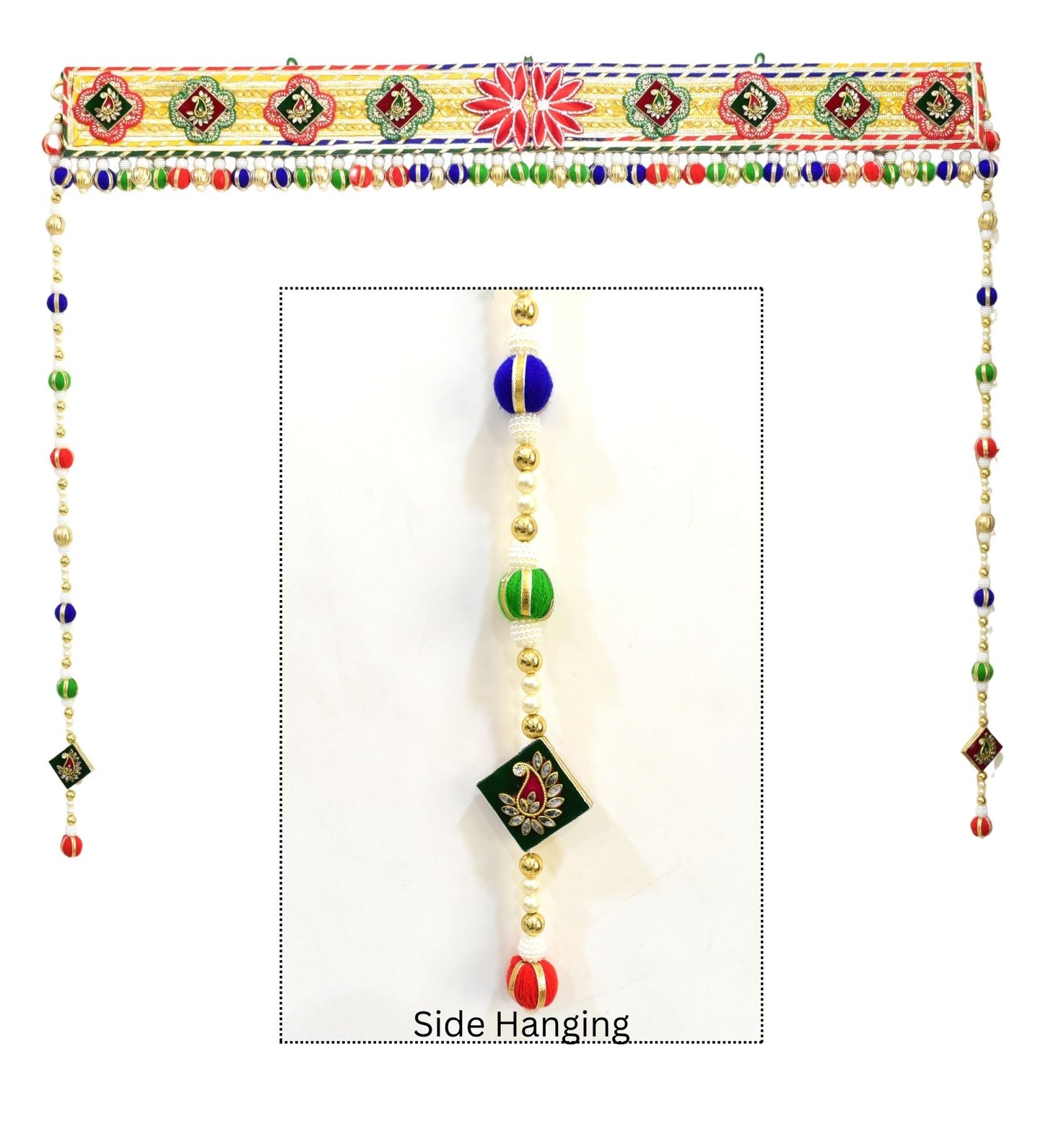 Handcrafted Golden Festive Bloom Toran – Auspicious Floral Door Hanging for Festive Home Decor