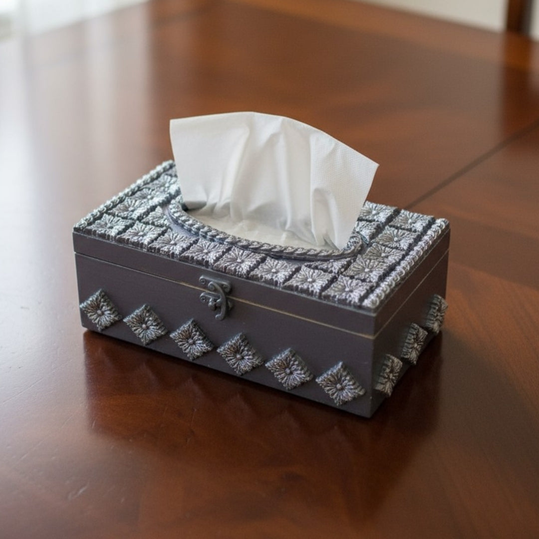 Premium Hand-Painted Tissue Box, Elegant Table Decor