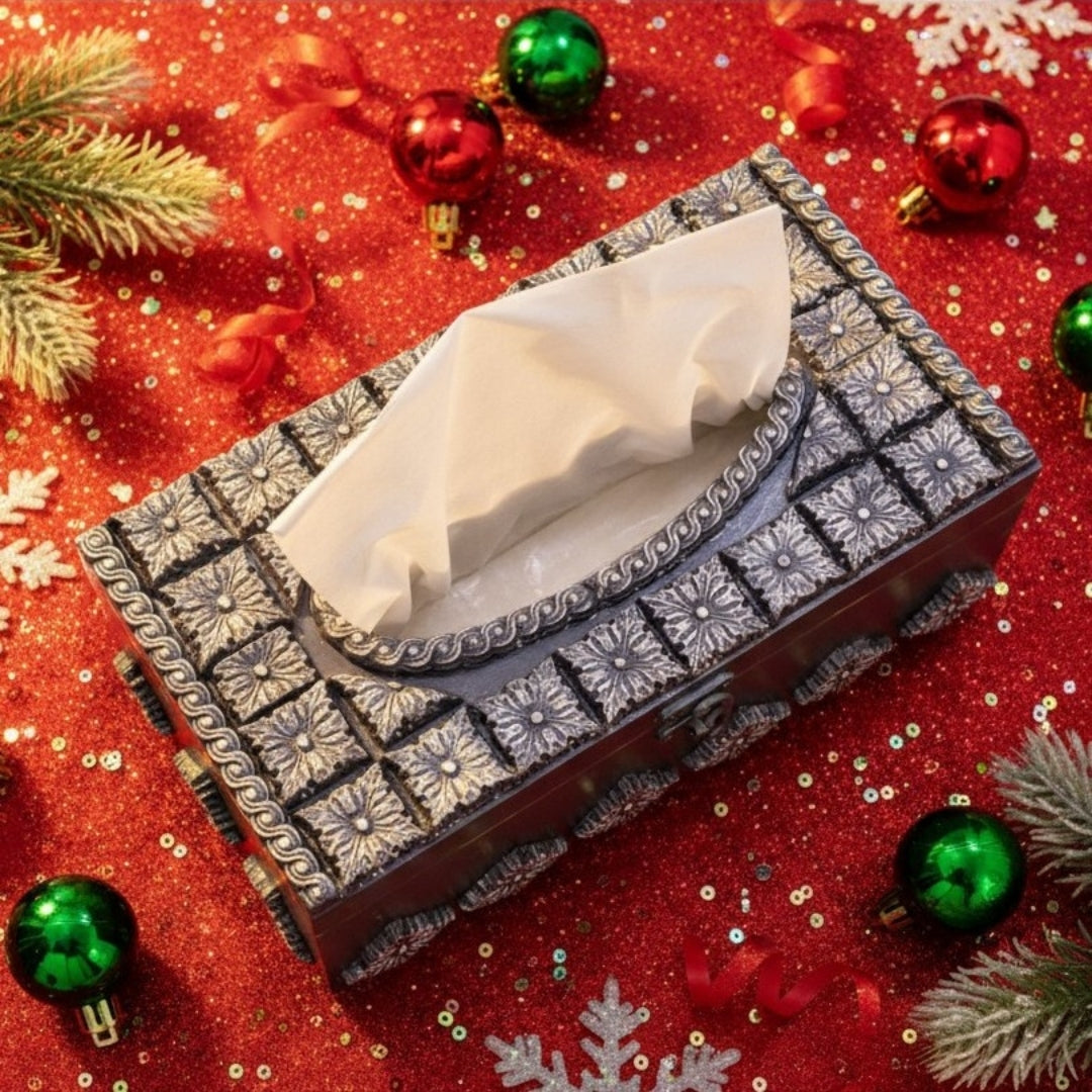 Premium Hand-Painted Tissue Box, Elegant Table Decor