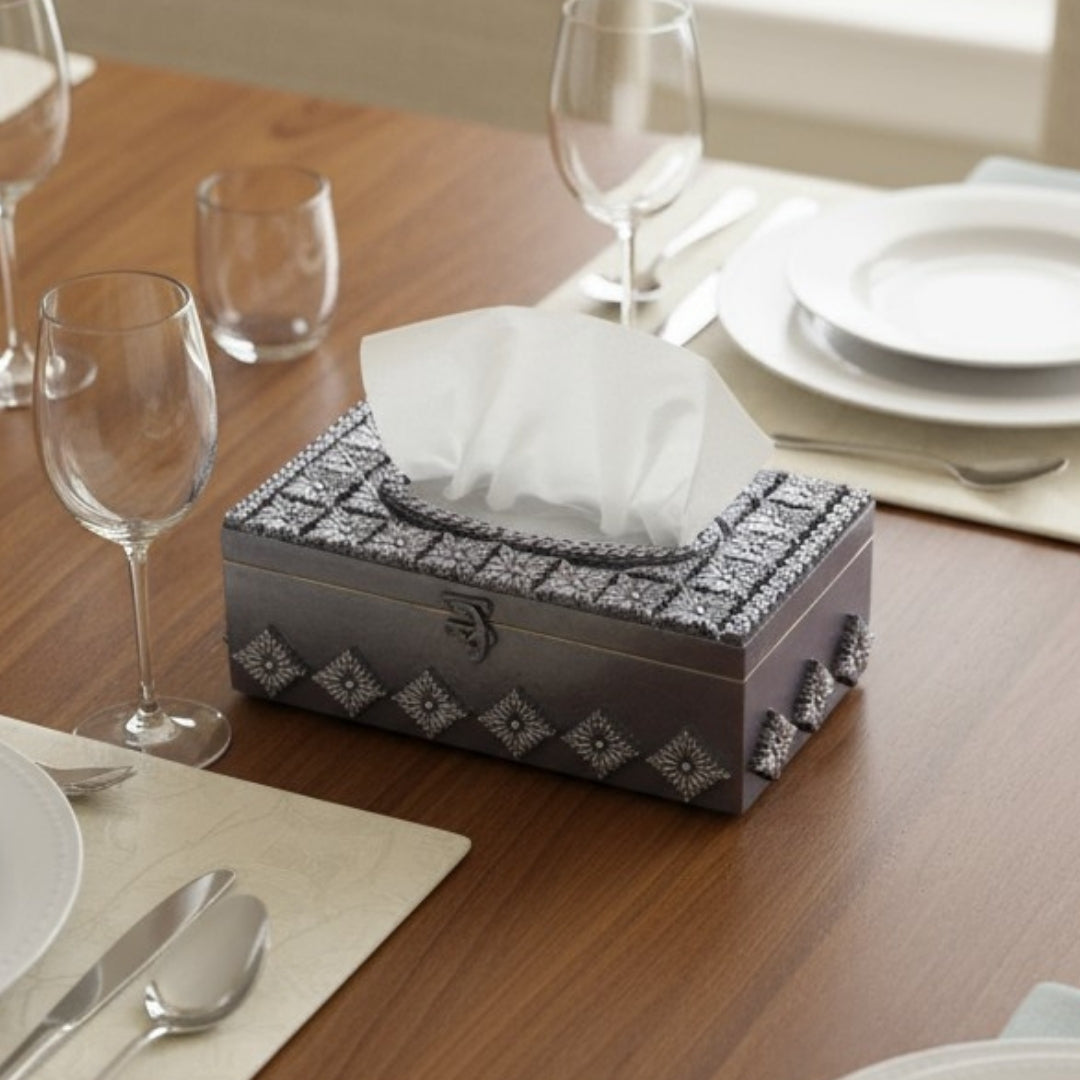 Premium Hand-Painted Tissue Box, Elegant Table Decor