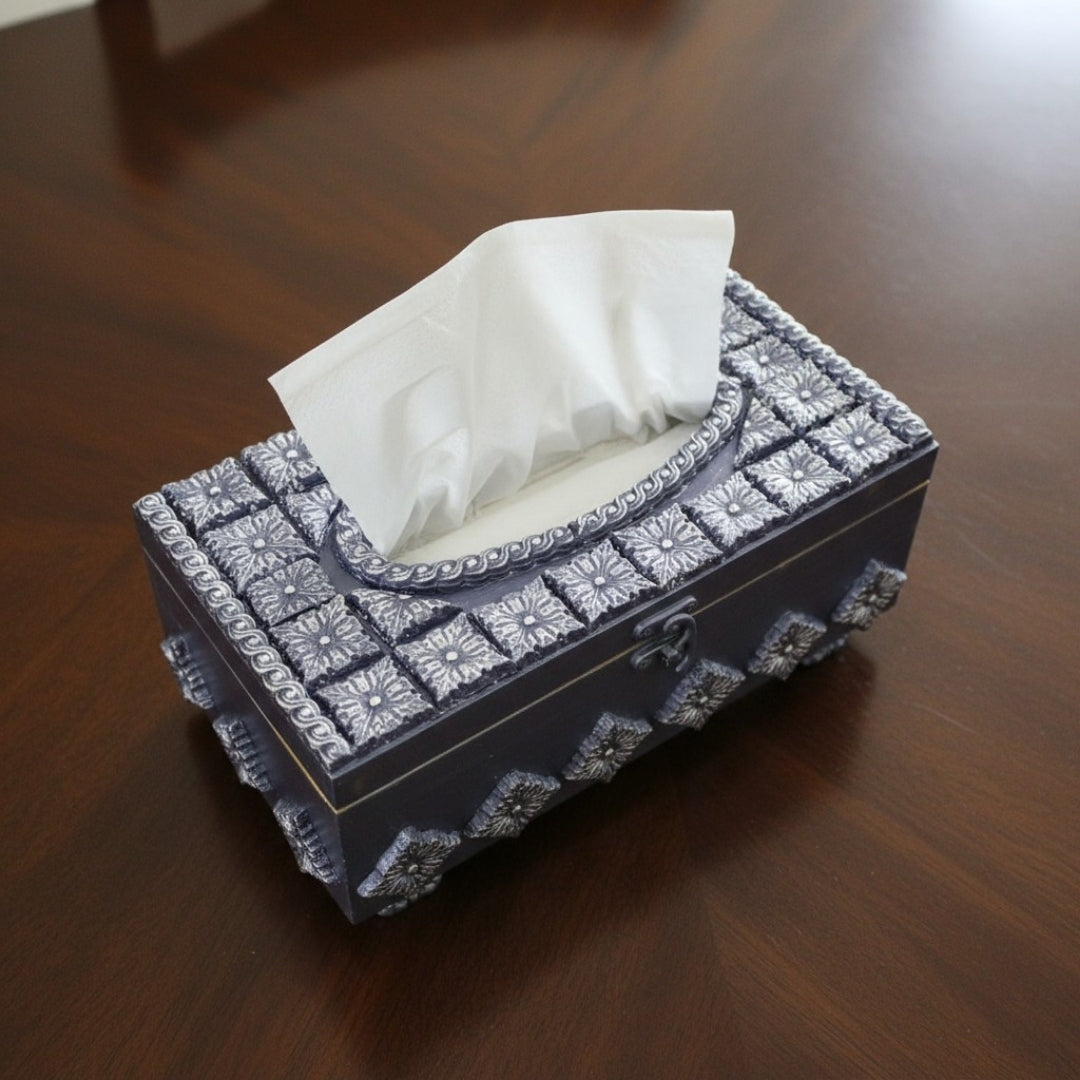 Premium Hand-Painted Tissue Box, Elegant Table Decor