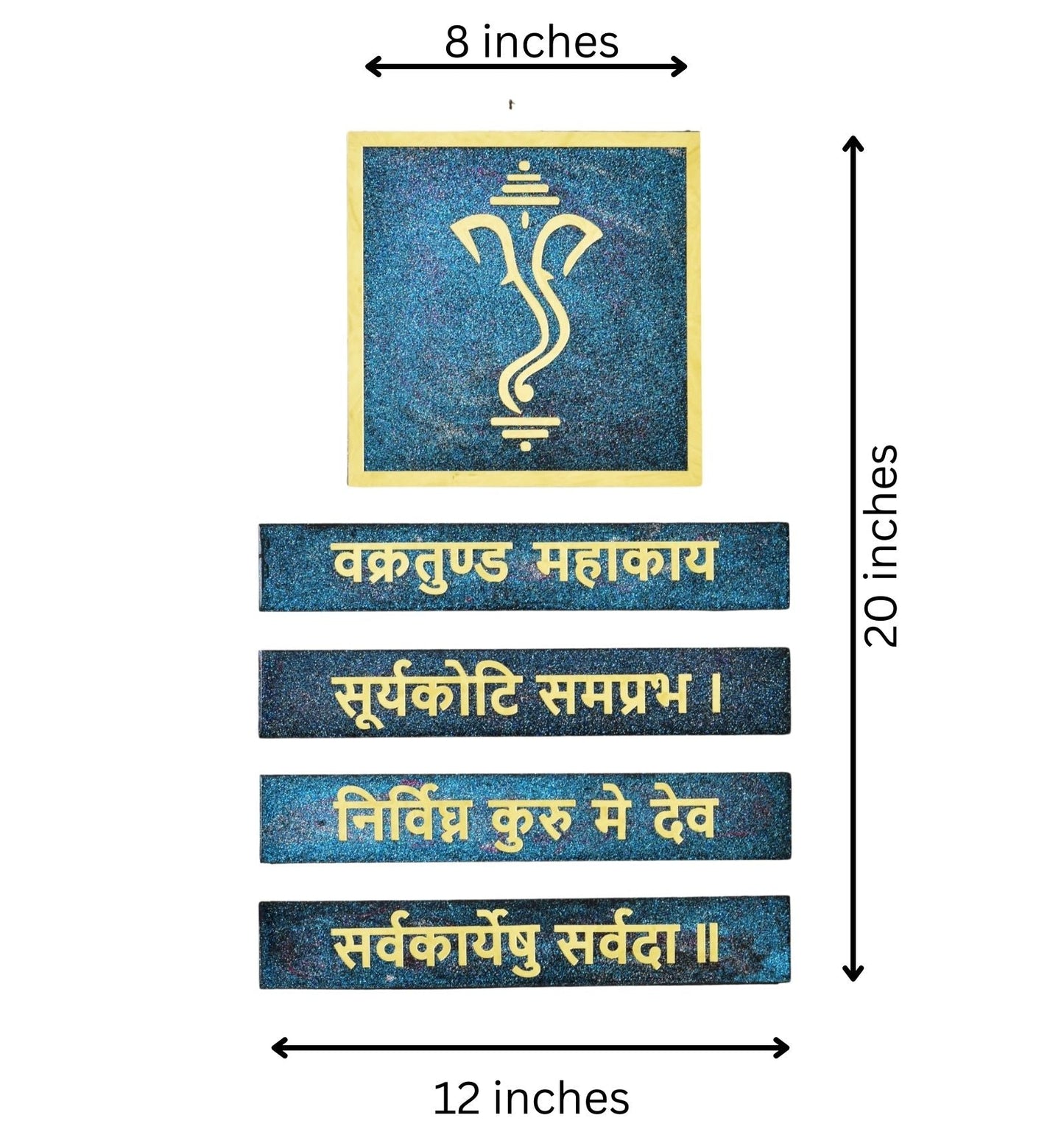Ganpati Mantra Wall Hanging – Sacred Wall Decor for Spiritual Home Ambience