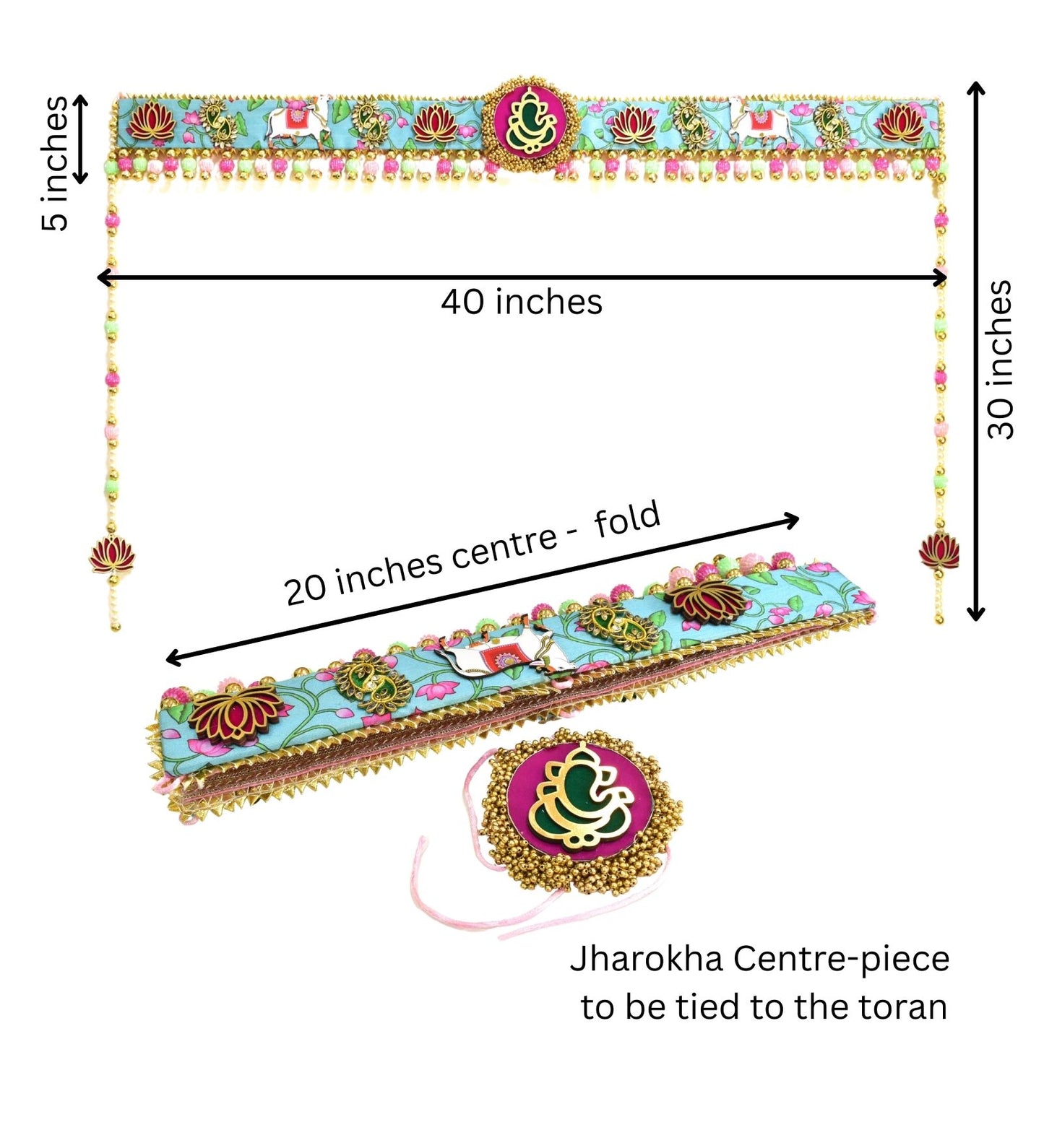 Divine Cow & Lotus Designer Toran – Auspicious Door Hanging for Festive Home Decor