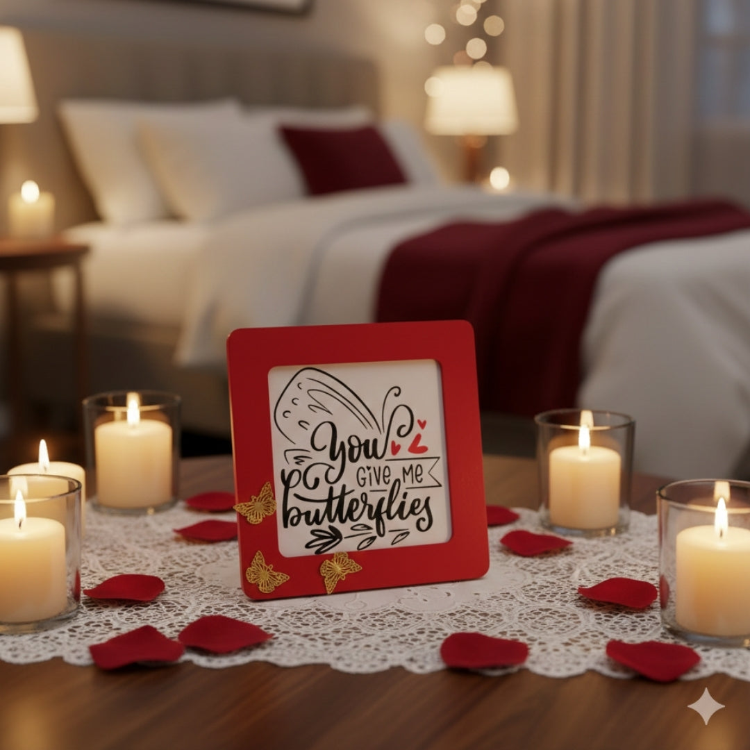 You Give Me Butterflies Message Frame