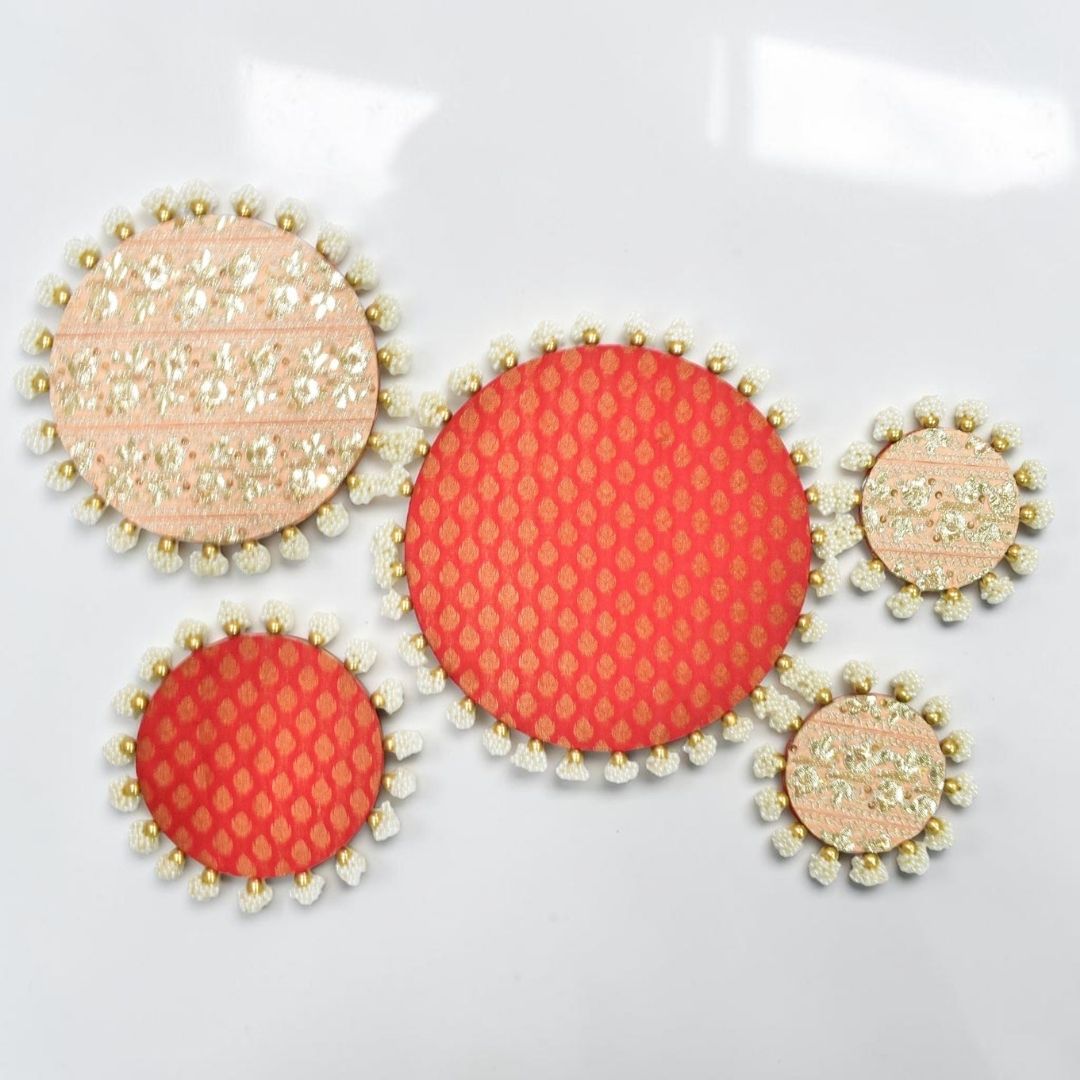 Luxury Decorative MDF Platter Set for Pooja, Wedding & Festive Home Decor | Set of 5