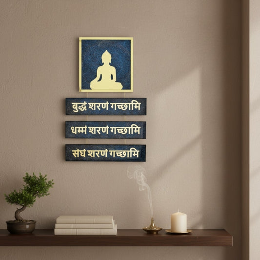 Buddha Mantra Wall Hanging – Sacred Wall Decor for Spiritual Home Ambience