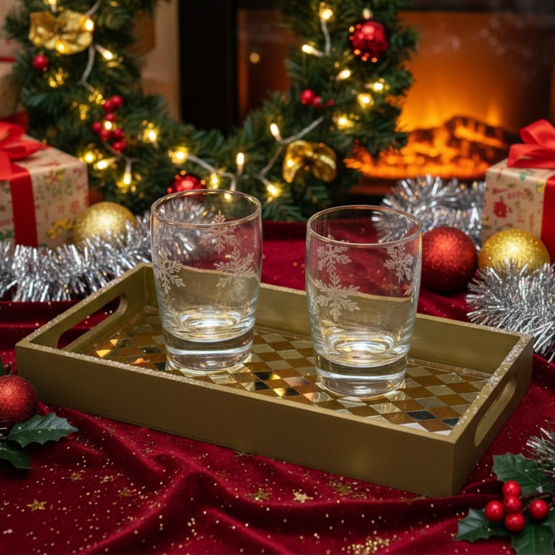 Handcrafted Gold Mirror Tray – Elegant Home Accent