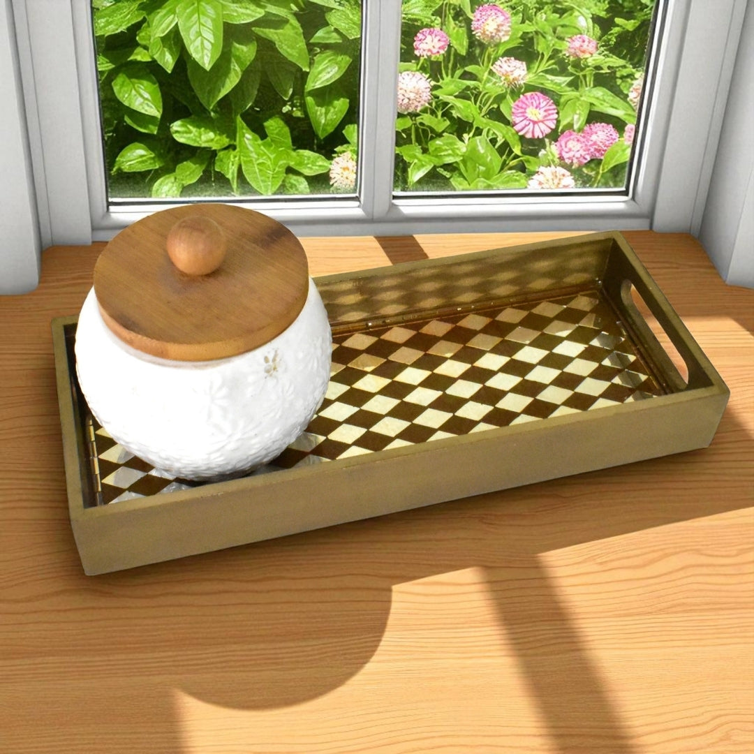 Handcrafted Gold Mirror Tray – Elegant Home Accent