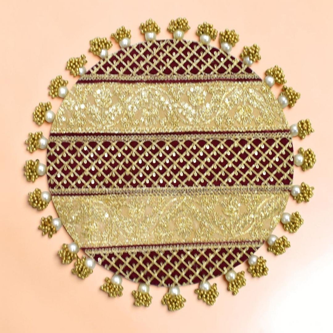 Luxury Handcrafted Decorative Platter Set for Pooja, Weddings & Festive Home Decor | Set of 5 MDF Trays