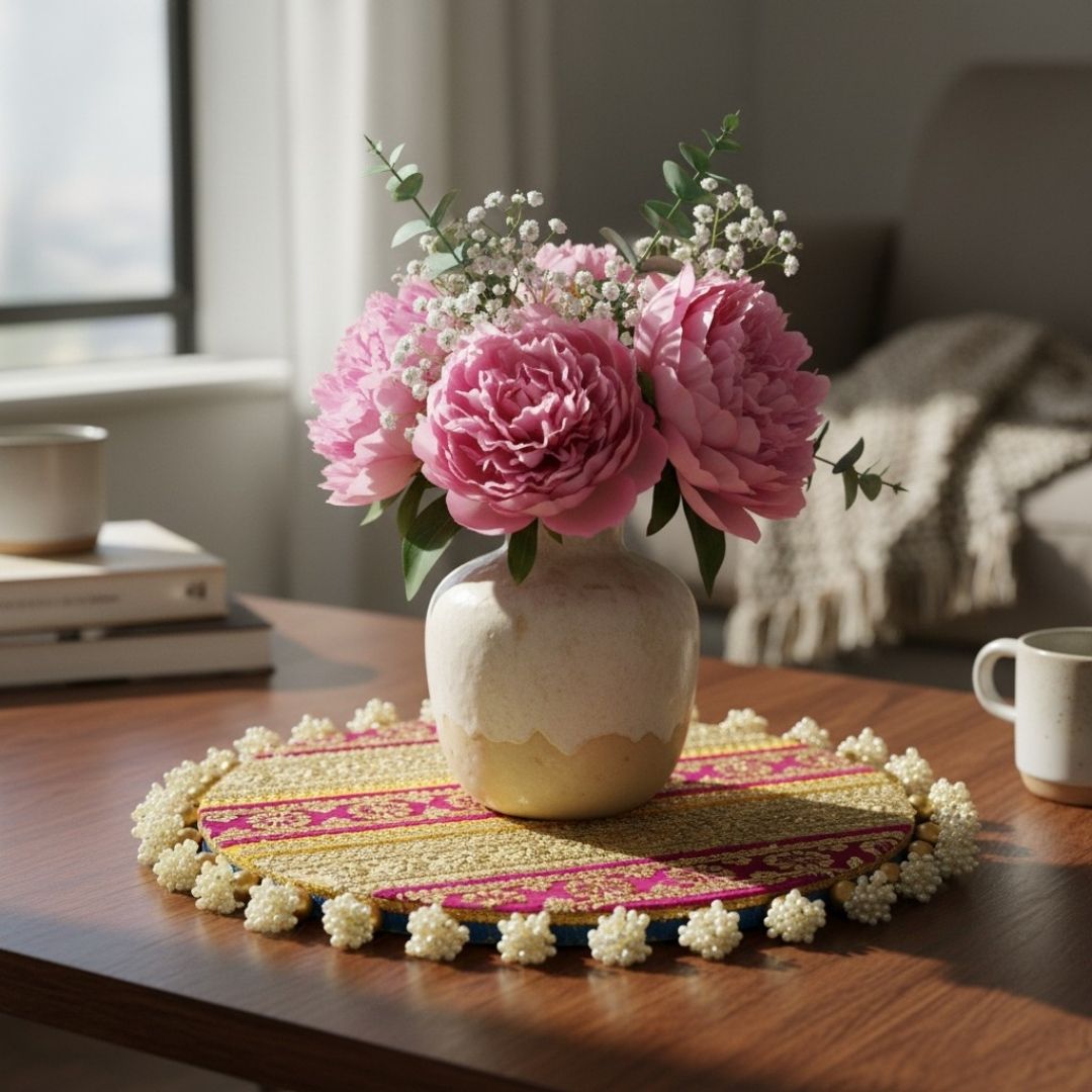 Luxury Handcrafted Decorative Platter Set for Pooja, Weddings & Festive Home Decor | Set of 5 MDF Trays