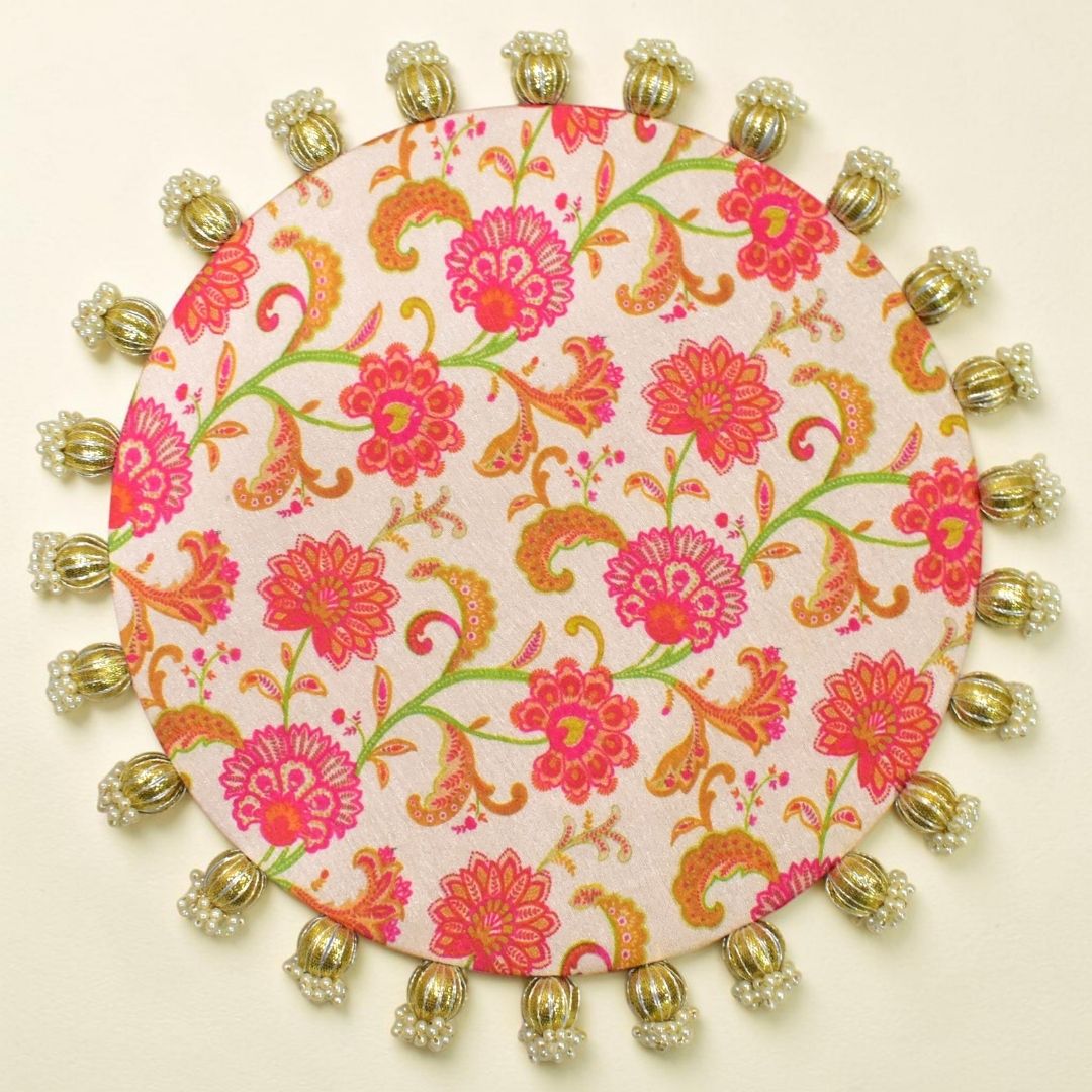 Decorative MDF Platter Set for Pooja, Wedding & Festive Home Decor | Set of 5