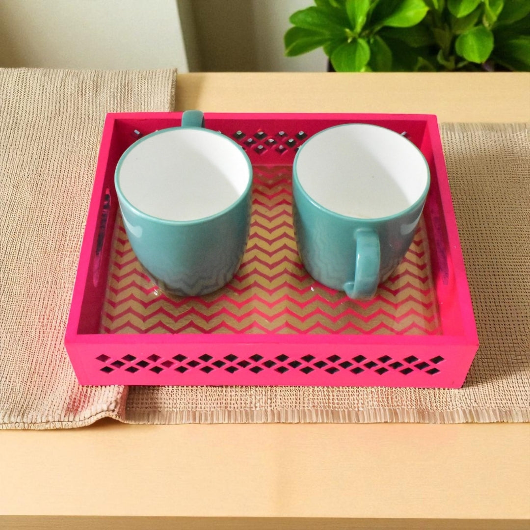 Handcrafted Pink Cutwork Tray | Festive Gifting Tray