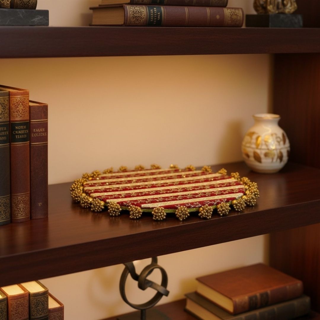 Luxury Handcrafted Decorative Platter Set for Pooja, Weddings & Festive Home Decor | Set of 5 MDF Trays