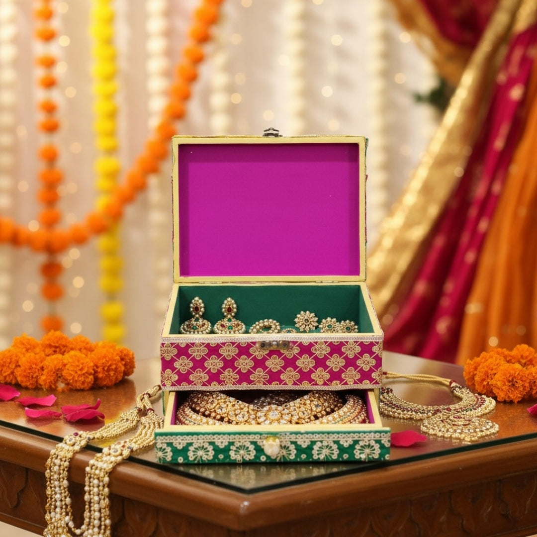 Artisanal Ethnic Jewelry Storage Box - Unique Handmade Treasure Chest