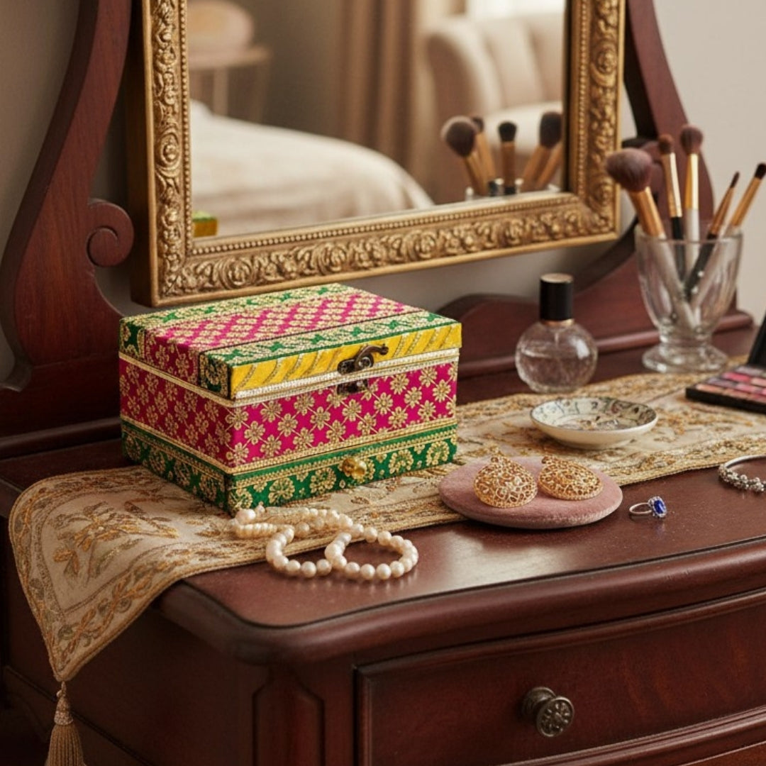 Artisanal Ethnic Jewelry Storage Box - Unique Handmade Treasure Chest