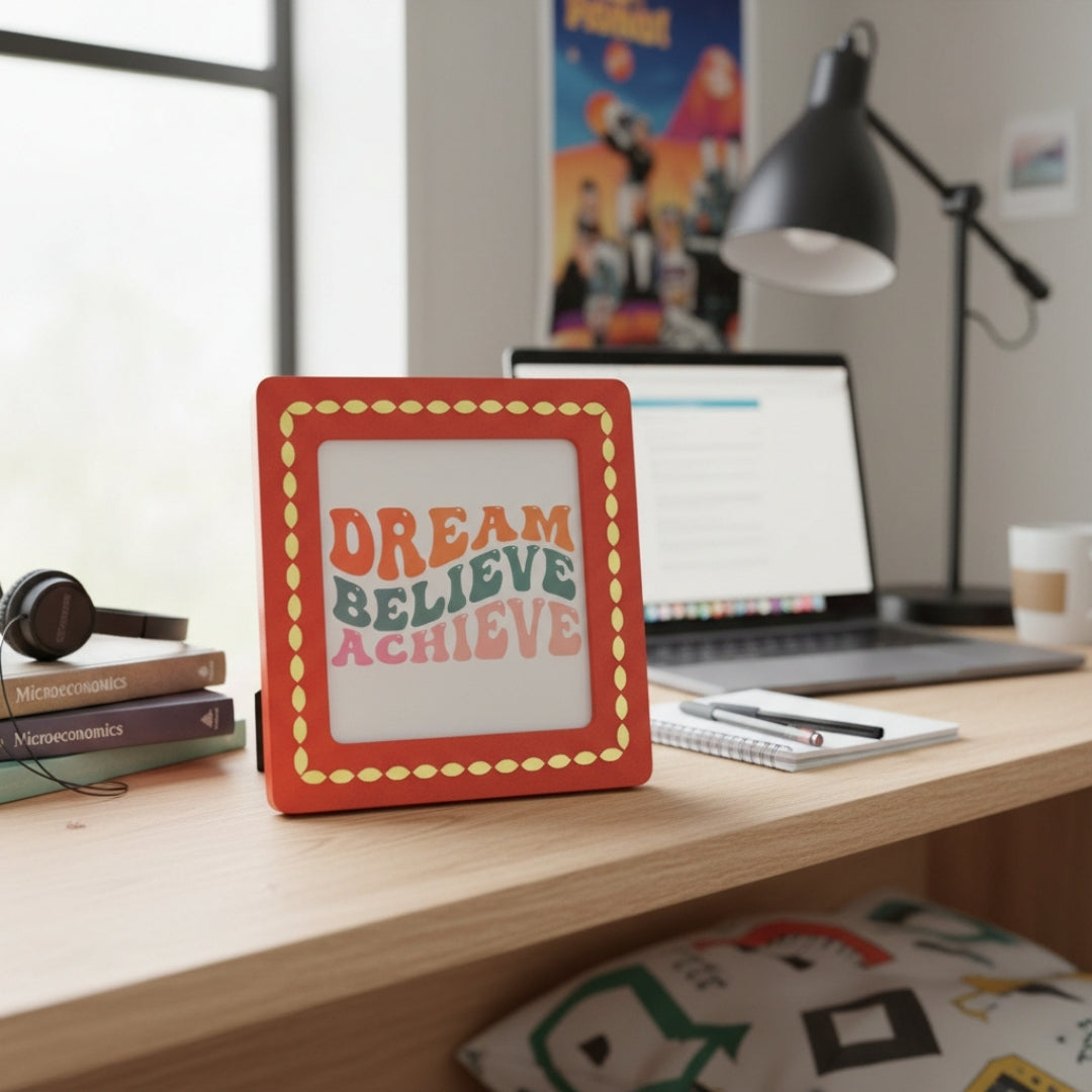 Dream, Believe, Achieve Message Frame for Home & Office