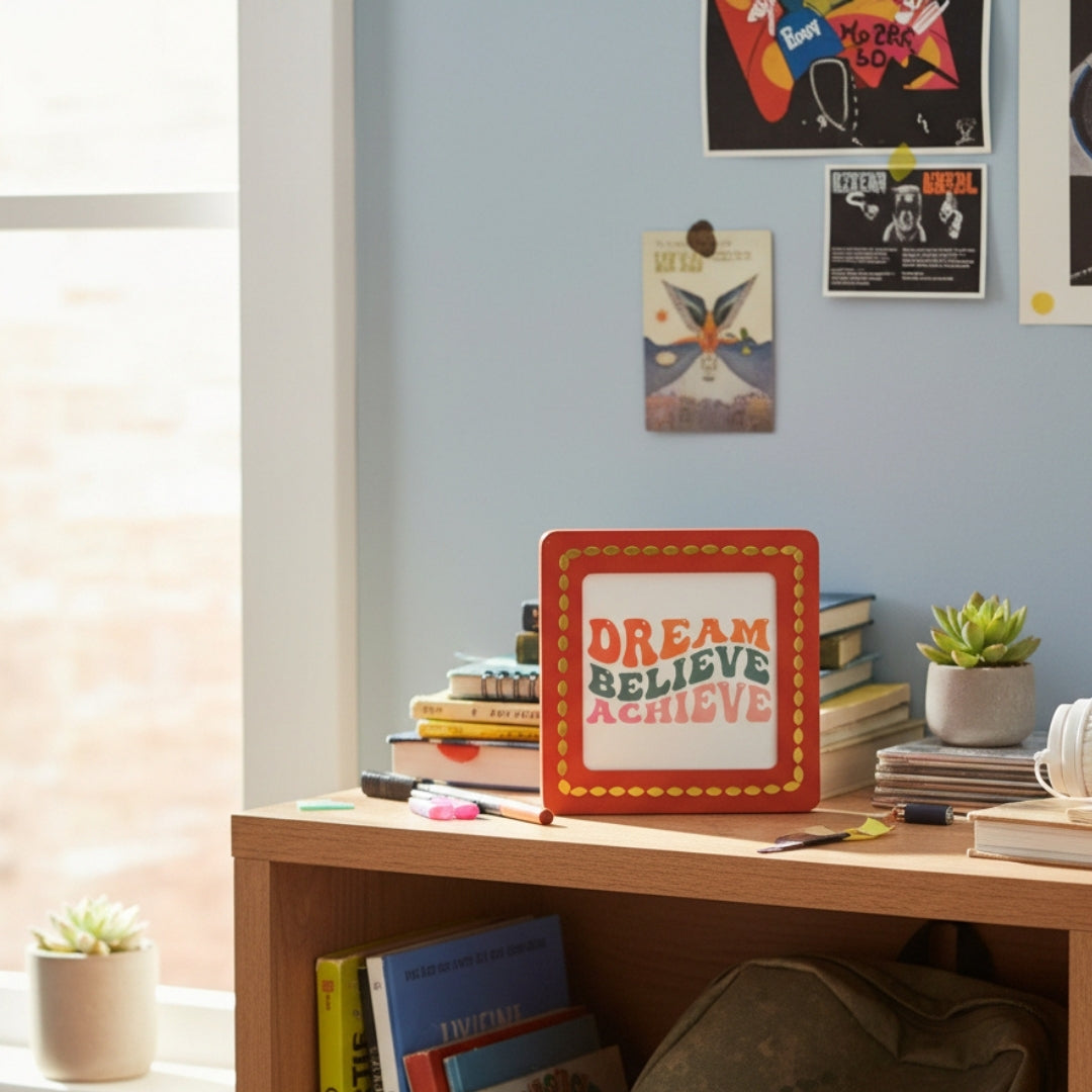 Dream, Believe, Achieve Message Frame for Home & Office