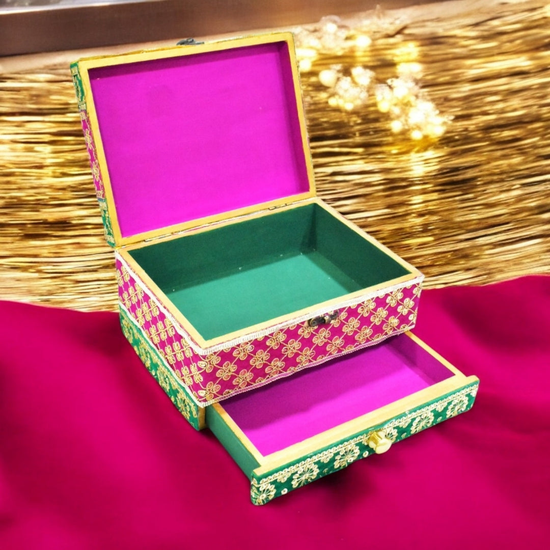 Artisanal Ethnic Jewelry Storage Box - Unique Handmade Treasure Chest