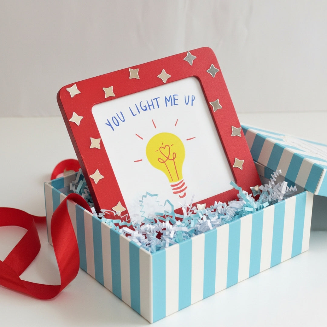 Handmade Red Mirror Work Message Frame