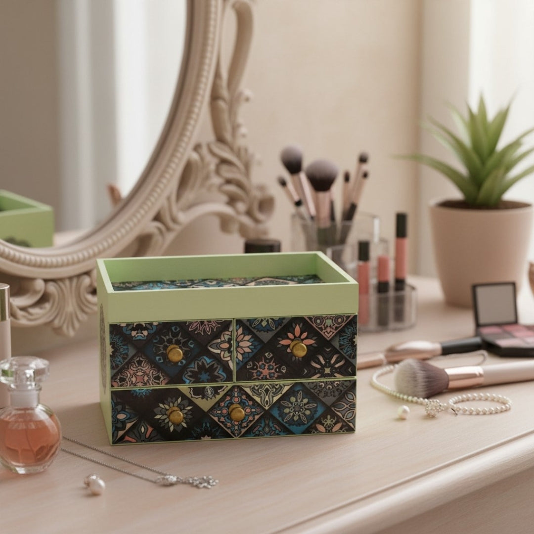 Handcrafted Jewelry Organizer, Decorative Floral Box