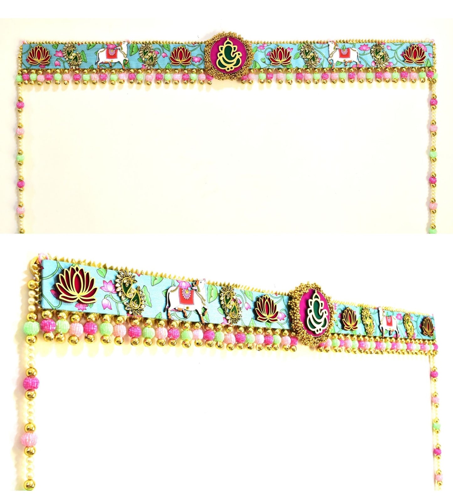 Divine Cow & Lotus Designer Toran – Auspicious Door Hanging for Festive Home Decor