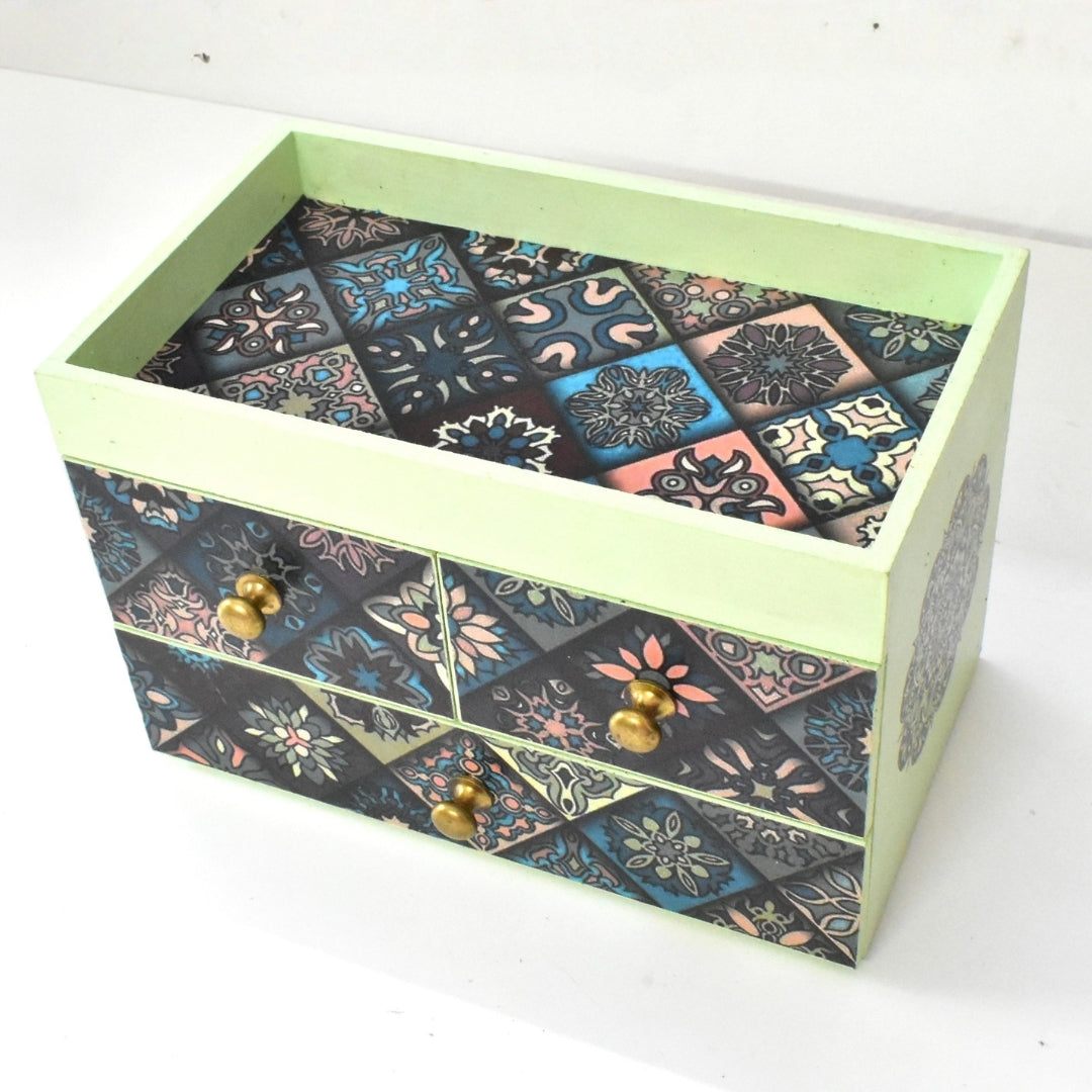 Handcrafted Jewelry Organizer, Decorative Floral Box