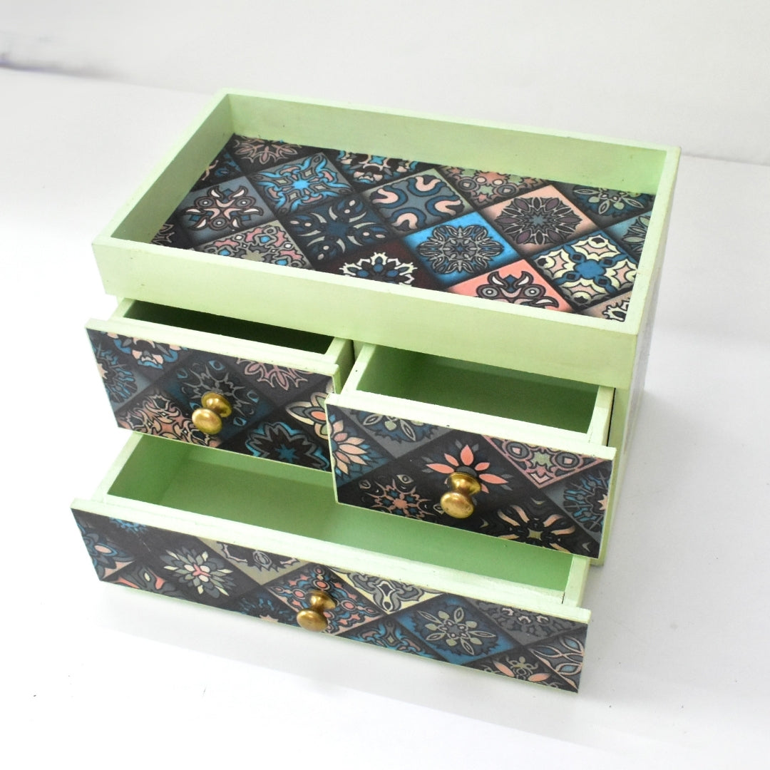 Handcrafted Jewelry Organizer, Decorative Floral Box