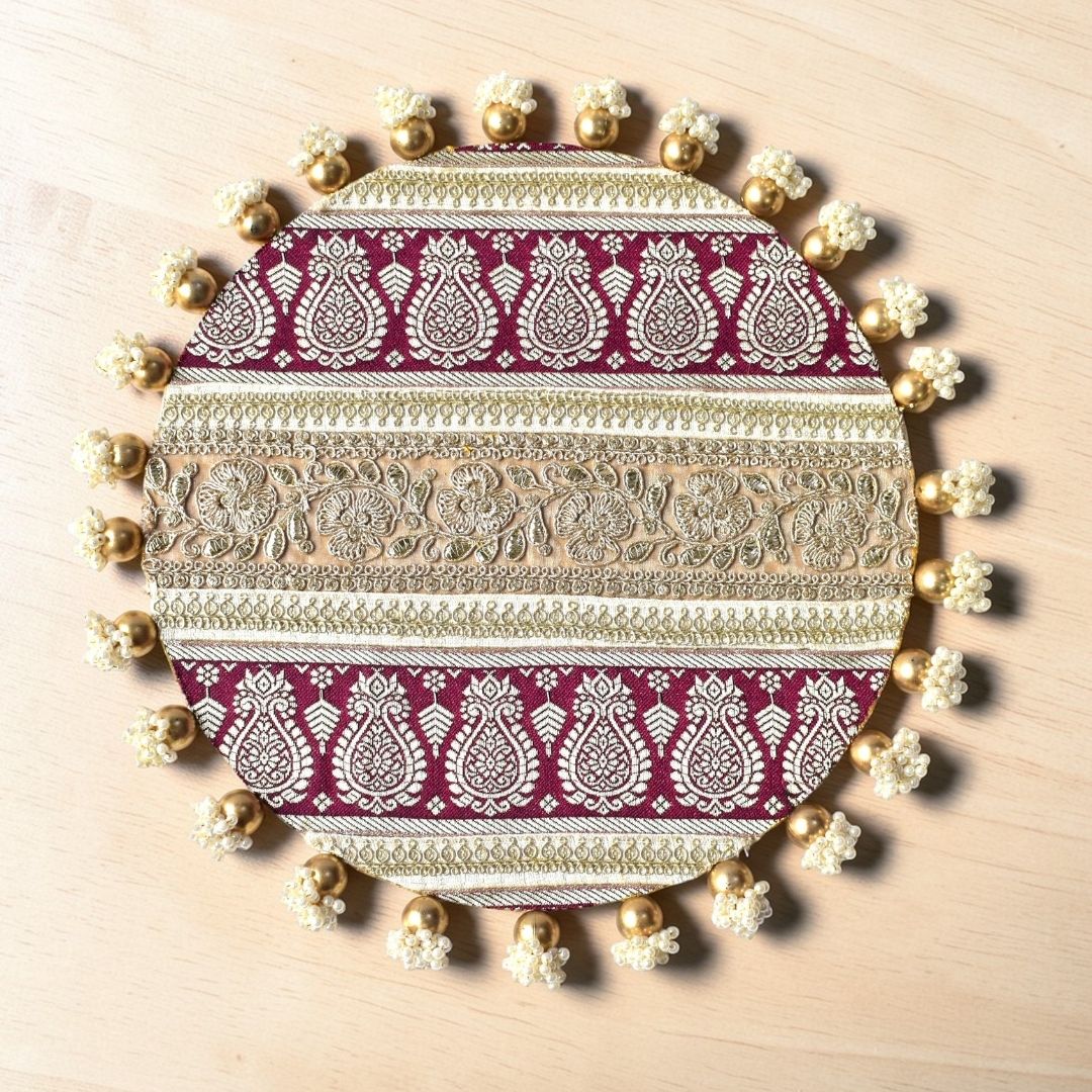 Luxury Handcrafted Decorative Platter Set for Pooja, Weddings & Festive Home Decor | Set of 5 MDF Trays