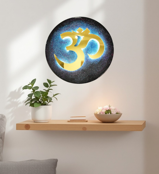 LED Backlit Om Wall Art – Divine Blessings for Home & Office | Meditation, Yoga, Pooja, and Living Room Decor
