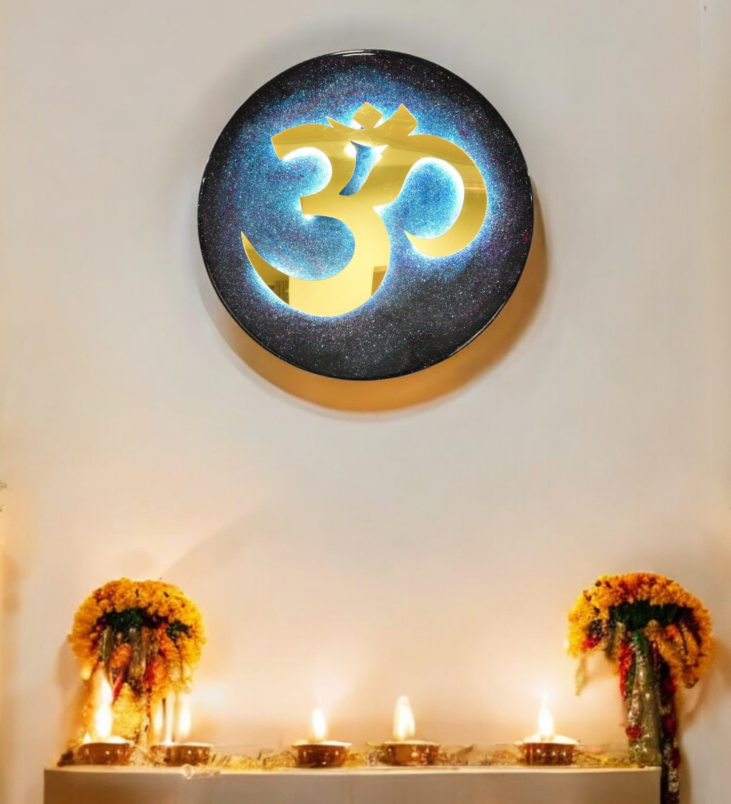 LED Backlit Om Wall Art – Divine Blessings for Home & Office | Meditation, Yoga, Pooja, and Living Room Decor
