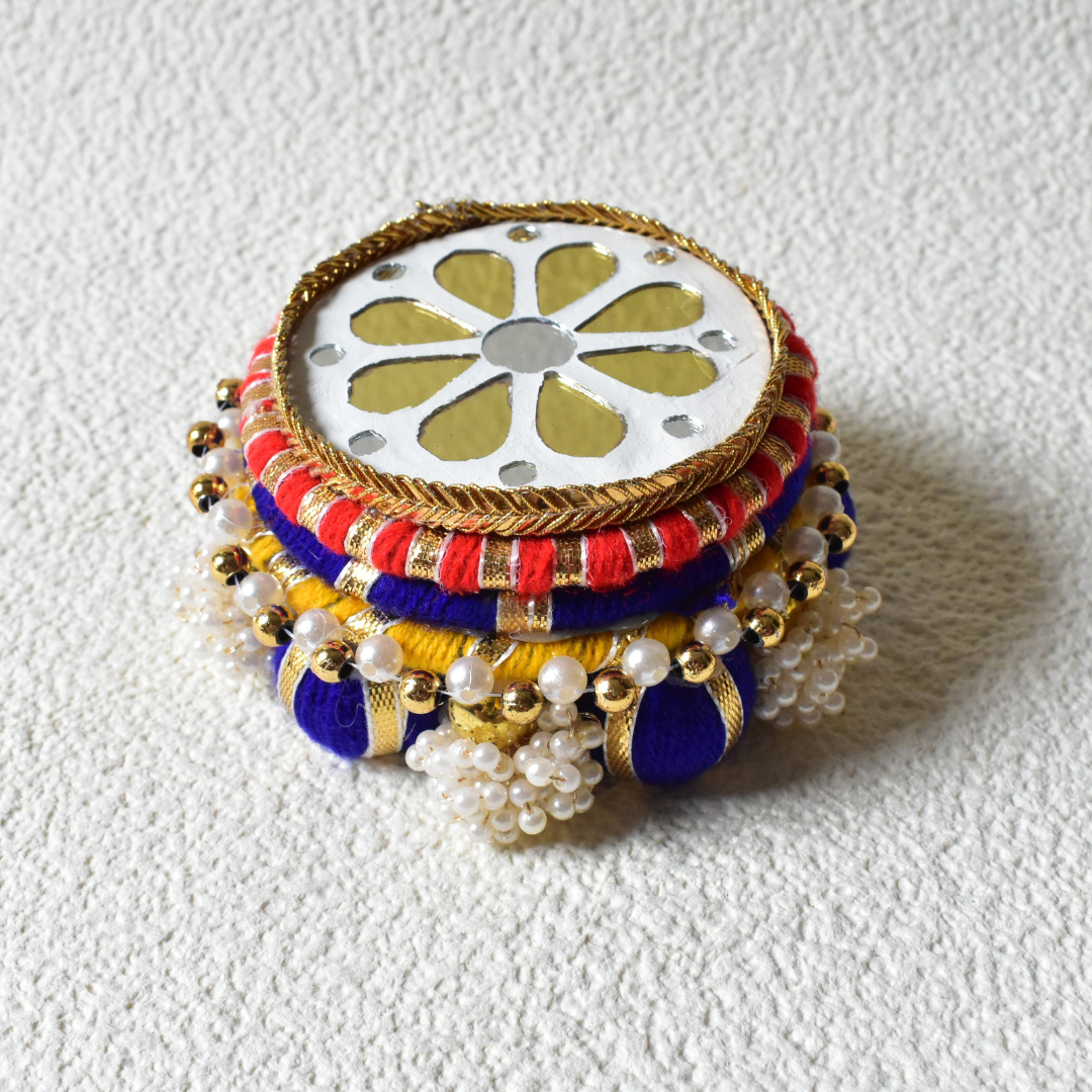 Decorative Chowki / Aasan for Pooja Mandir – Traditional Indian Handicraft