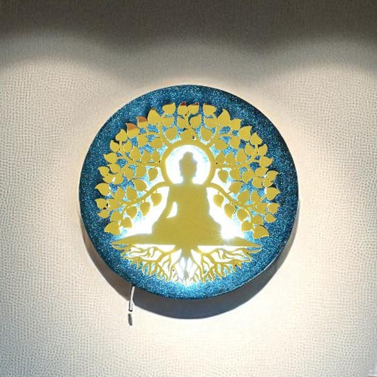 Decorative Wall art with Lord Buddha in meditating posture under a tree