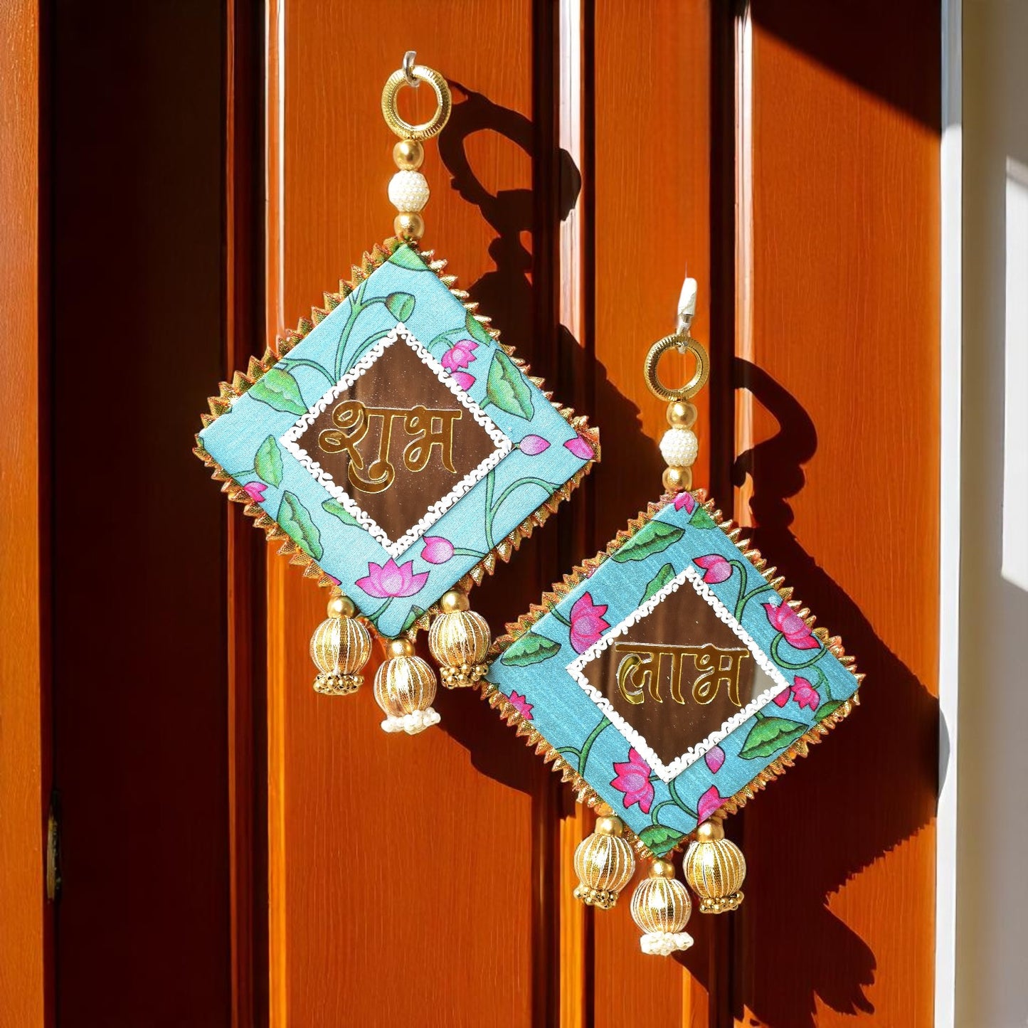 Handmade Indian Shubh Labh Door Hanging Decor | Traditional Home Wall Decor