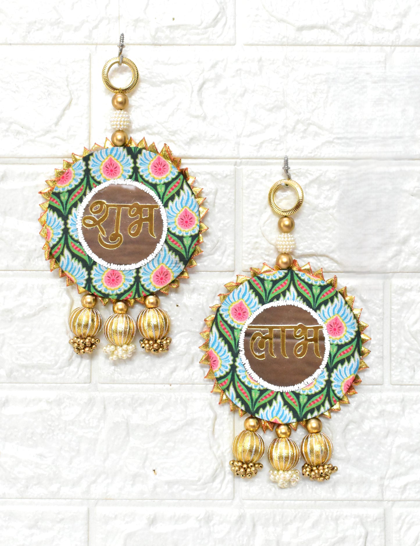 Shubh Labh Door Hanging Decor - Traditional Indian Home Blessing