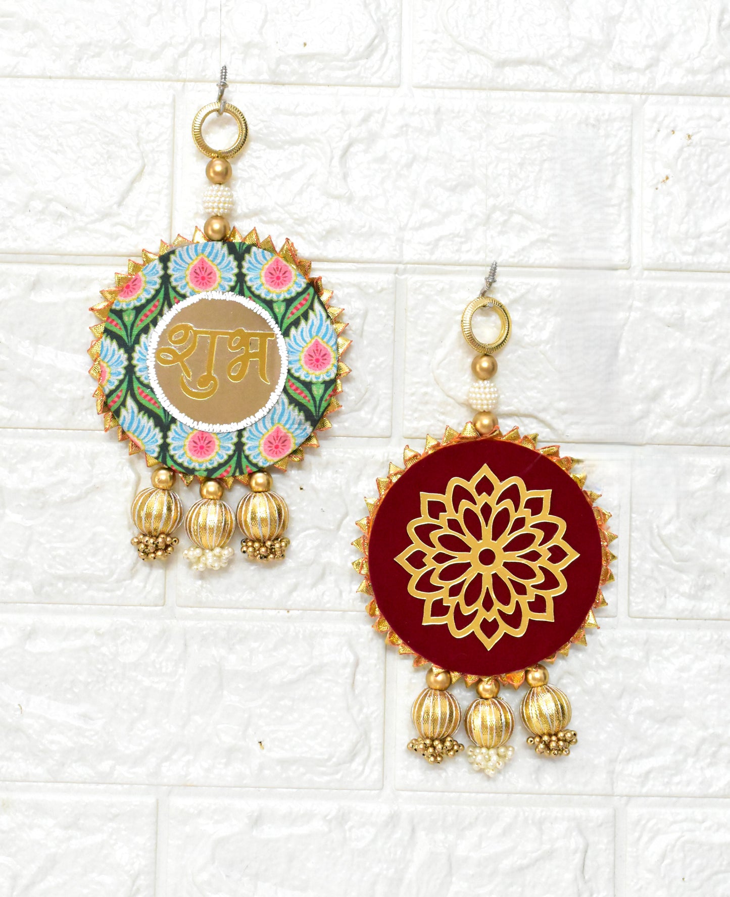 Shubh Labh Door Hanging Decor - Traditional Indian Home Blessing