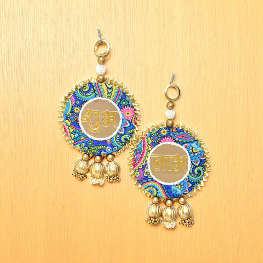 Shubh Labh Wall & Door Hanging Decor for Diwali, Navratri, Wedding - Beautiful Pooja Mandir Room Décor and Puja Favor