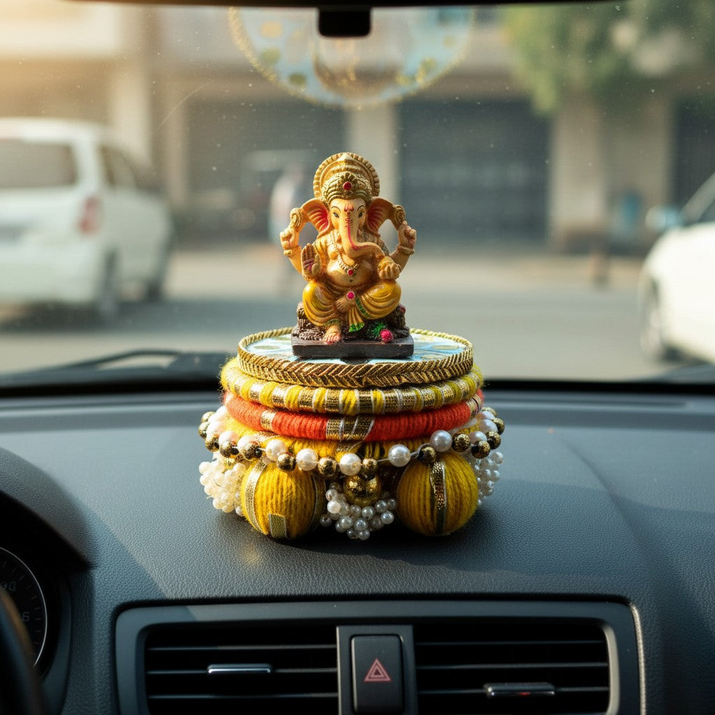 Handmade Ethnic Dev Aasan Idol Stand | Artisanal Base for Deity Idols | Tea Light Holder