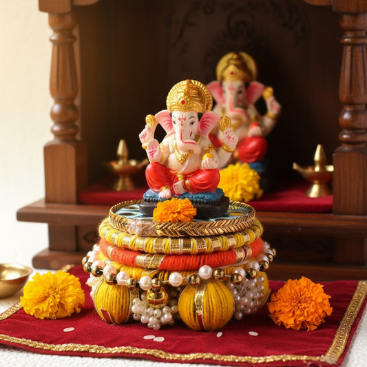 Indian Ethnic Dev Aasan & Chowki | Artisanal Idol Stand | Tea-Light Holder