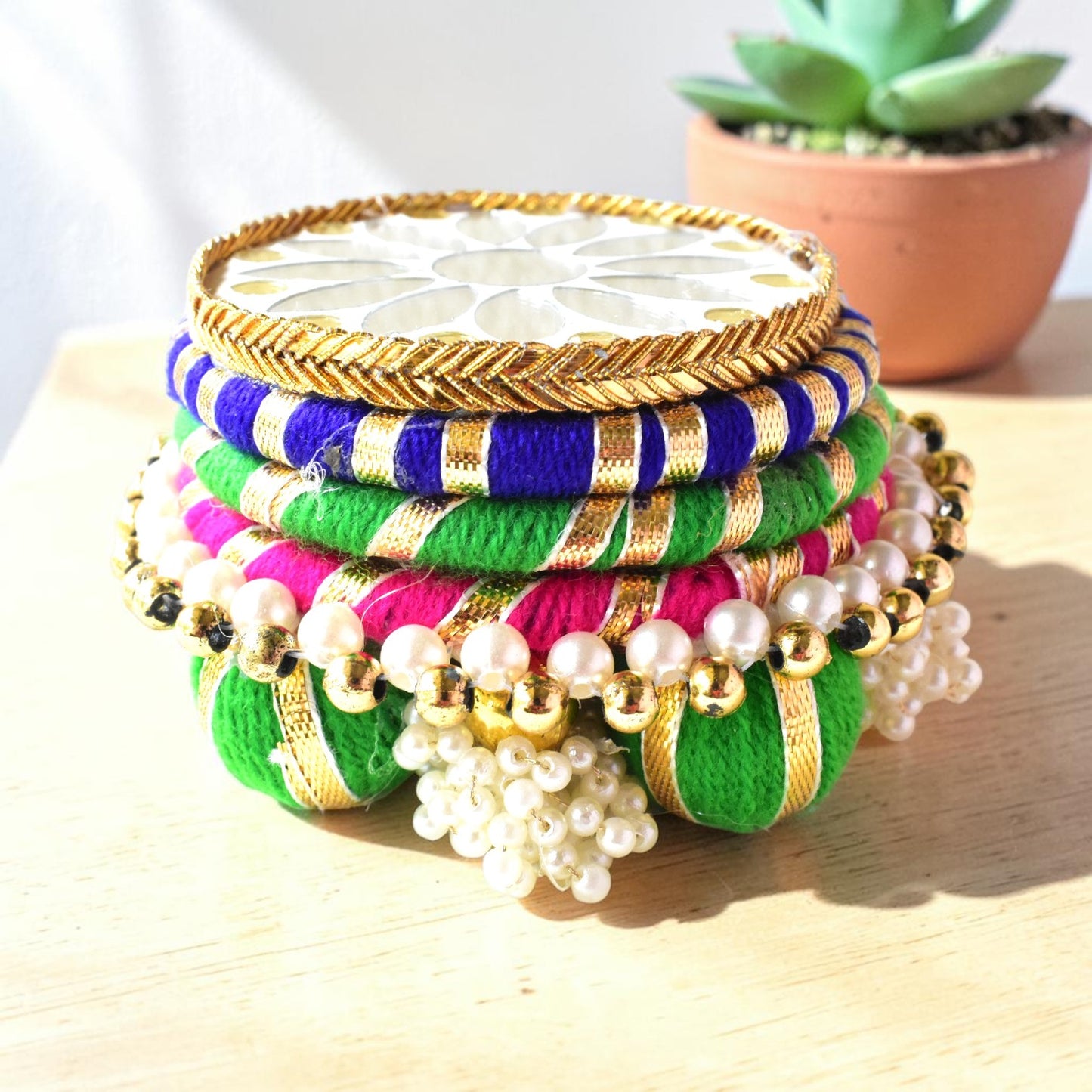 Handmade Ethnic Dev Aasan Idol Stand | Artisanal Base for Deity Idols | Tea Light Holder